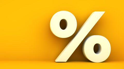 Kreditnehmer aufgepasst beim effektiven Jahreszins Ein Prozent Symbol